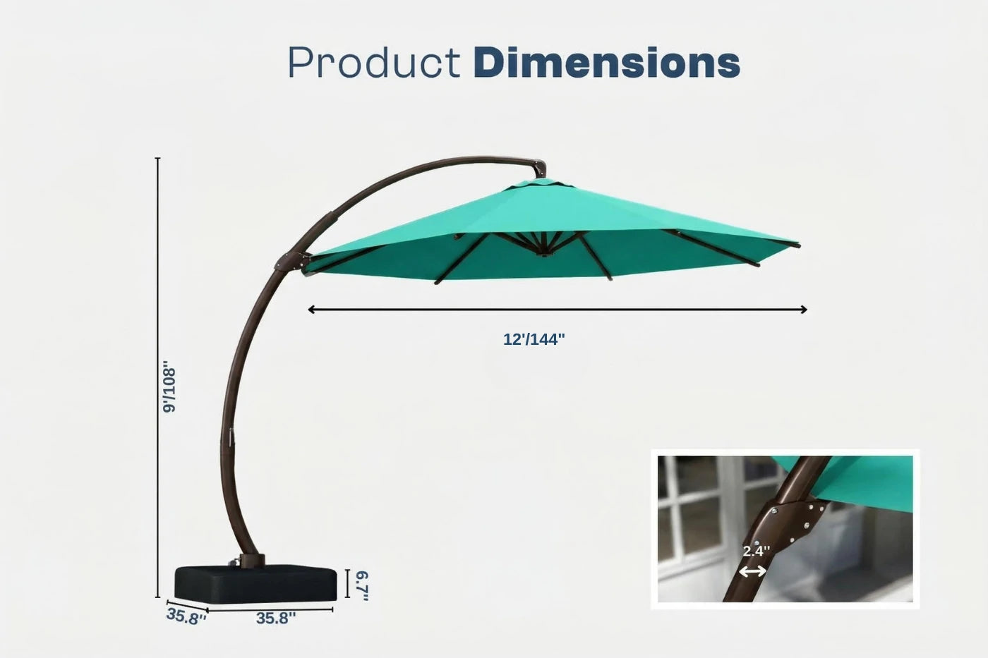 Cantilever Umbrella with Base