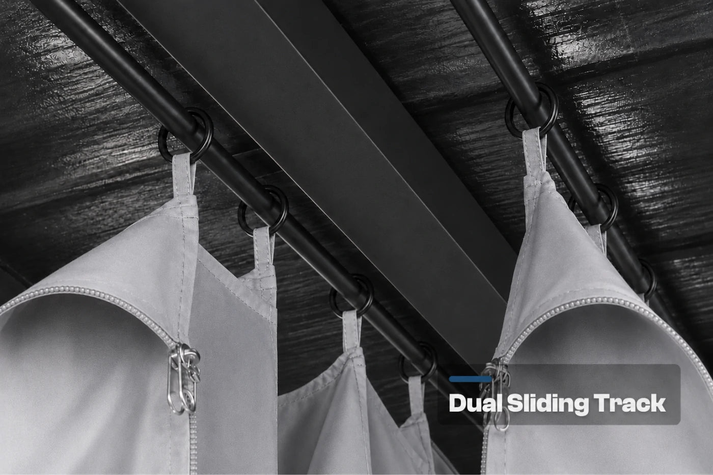 Luxor™ Hardtop Gazebo with Netting and Curtains