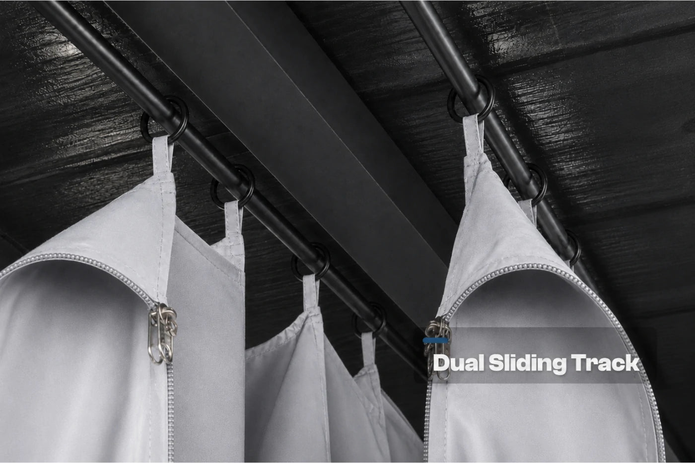 Luxor™ Hardtop Gazebo with Netting and Curtains