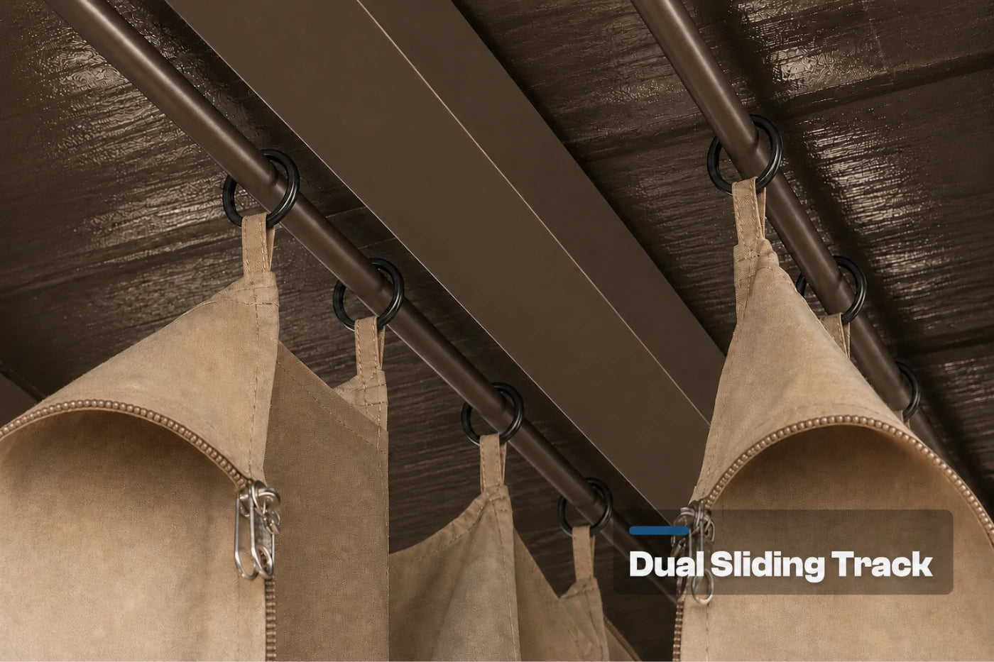 Luxor™ Hardtop Gazebo with Netting and Curtains