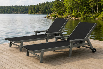 HDPE Outdoor Chaise Lounge with Textilene Fabric
