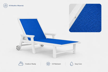 Indigo blue HDPE Outdoor Chaise Lounge with all-weather materials ，outdoor ready