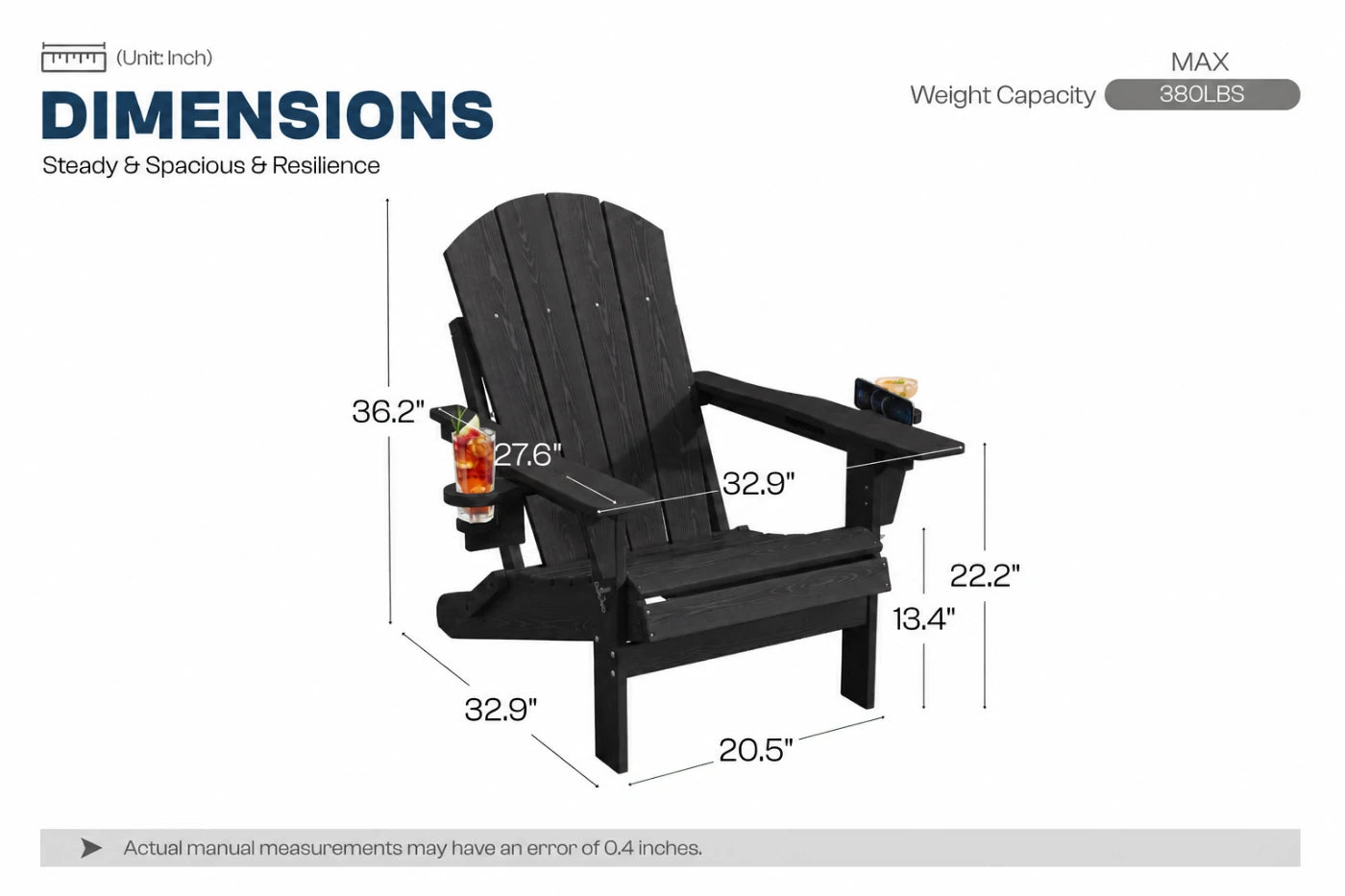 HDPE Reclining Adirondack Chair