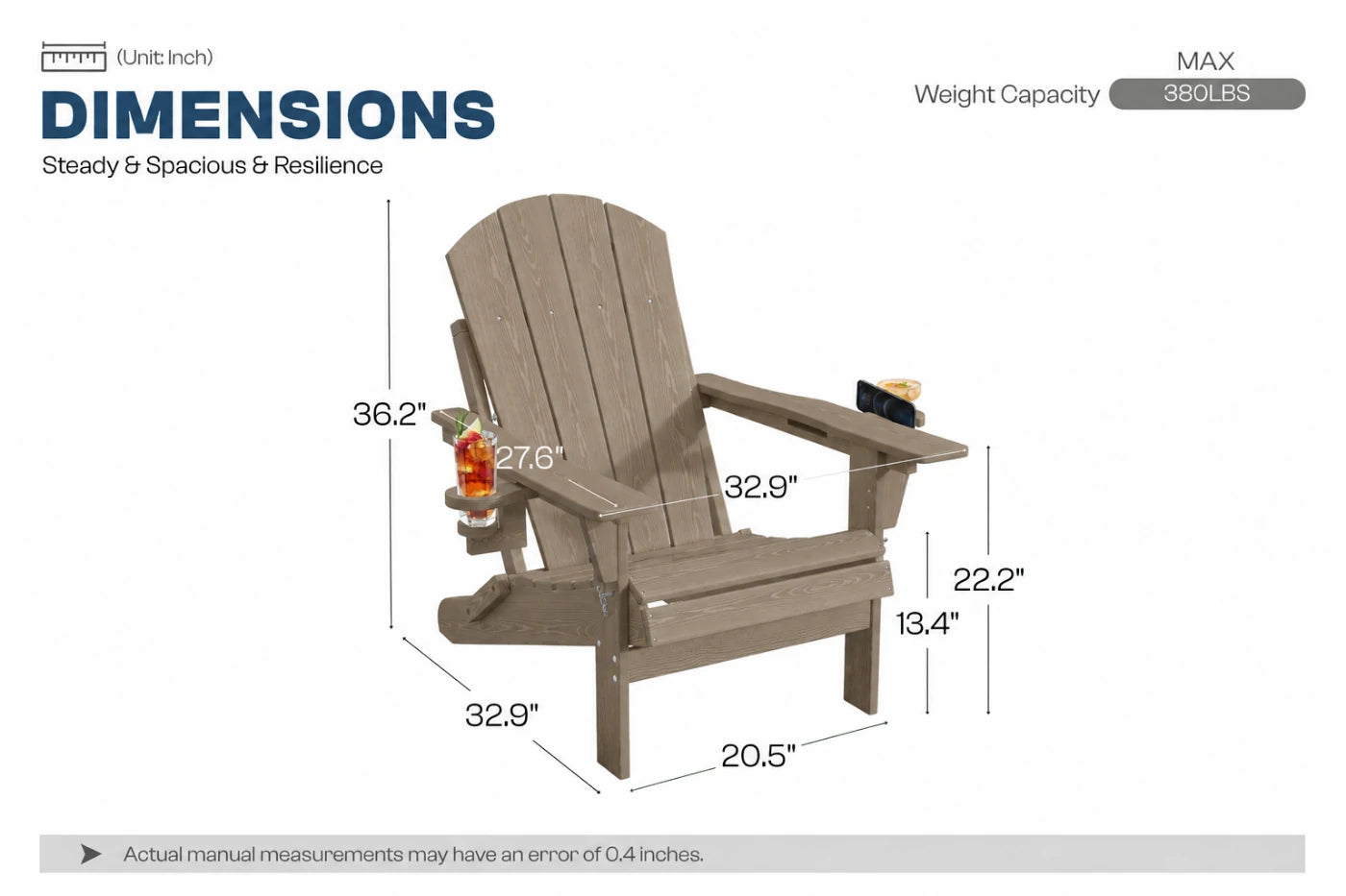HDPE Reclining Adirondack Chair