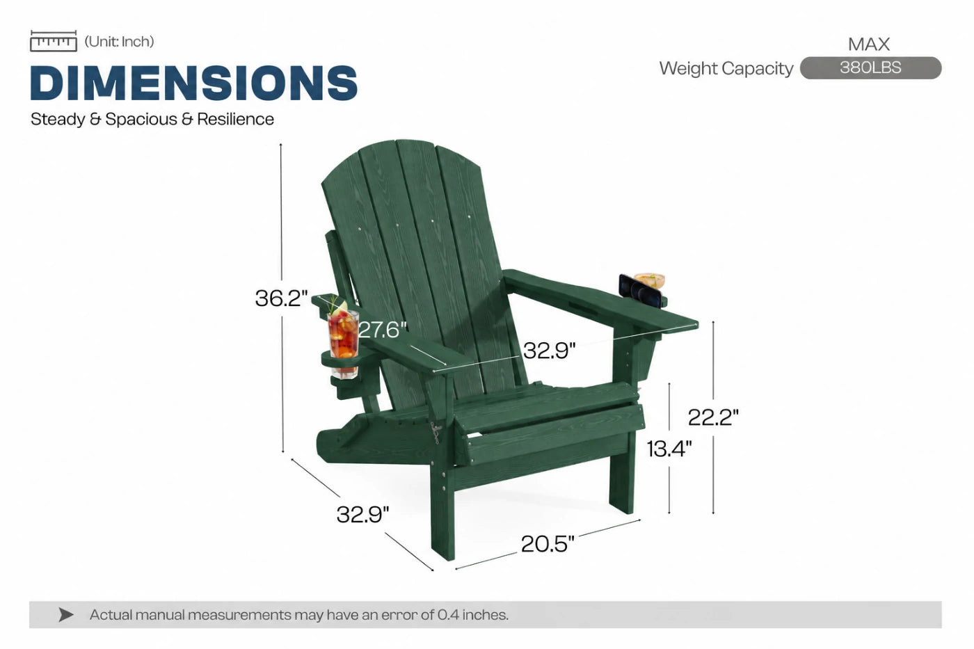 HDPE Reclining Adirondack Chair