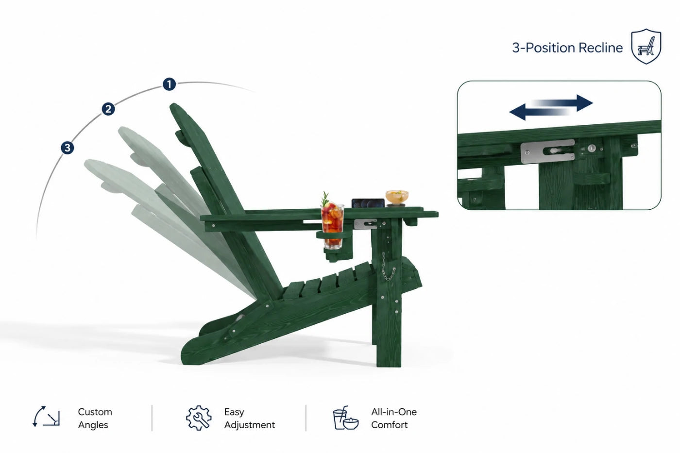HDPE Reclining Adirondack Chair