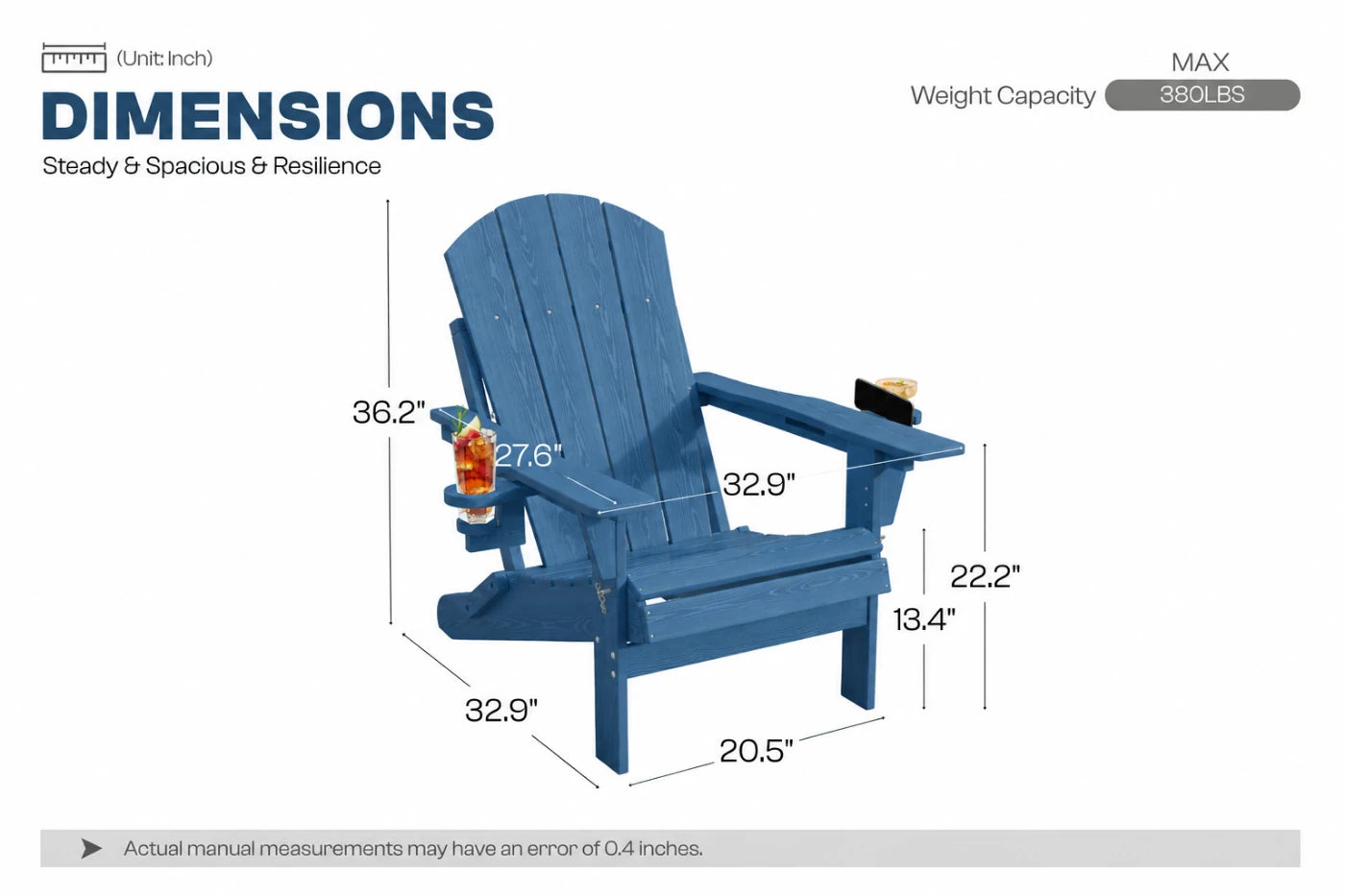 HDPE Reclining Adirondack Chair