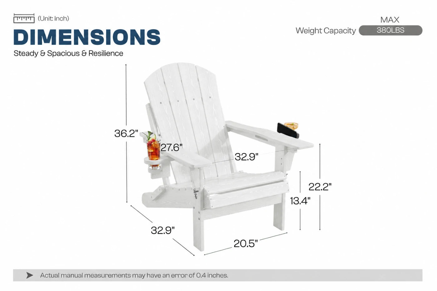 HDPE Reclining Adirondack Chair
