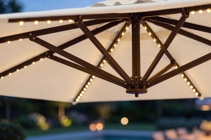 LED Double-Sided Patio Umbrella with Base