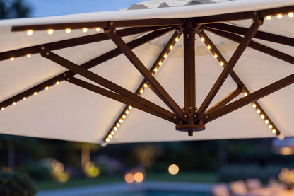 LED Double-Sided Patio Umbrella with Base