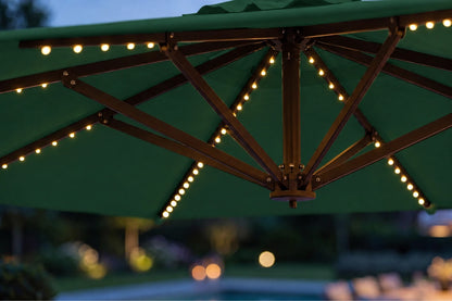 LED Double-Sided Patio Umbrella with Base