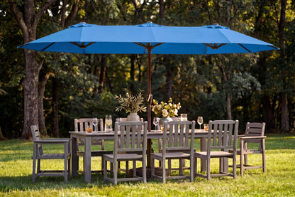 LED Double-Sided Patio Umbrella with Base