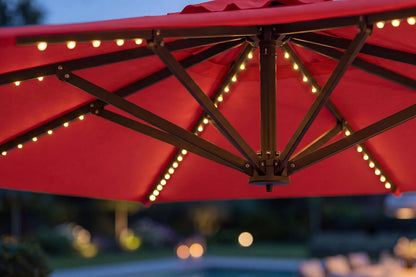LED Double-Sided Patio Umbrella with Base