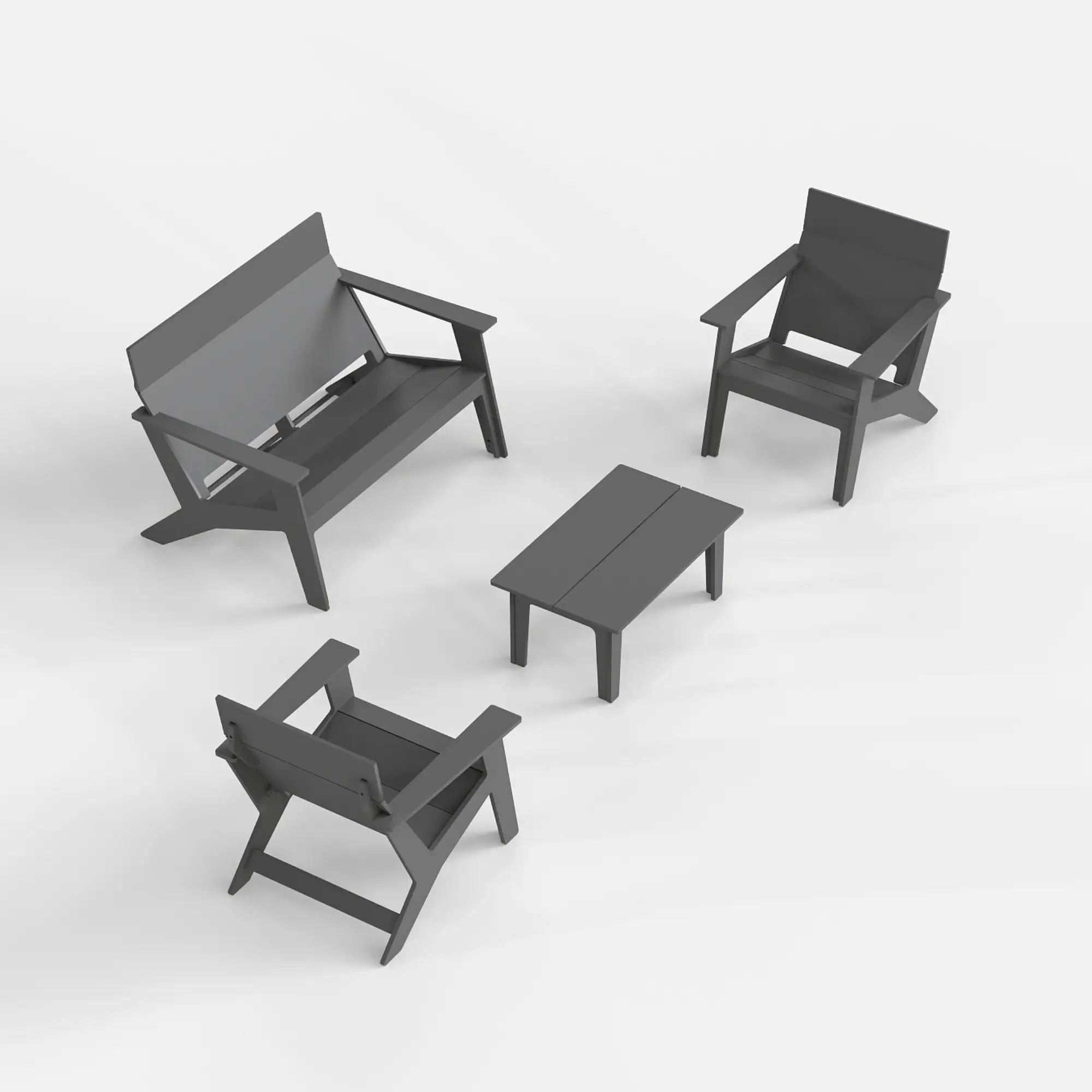 Modern Poly Adirondack Chair Set