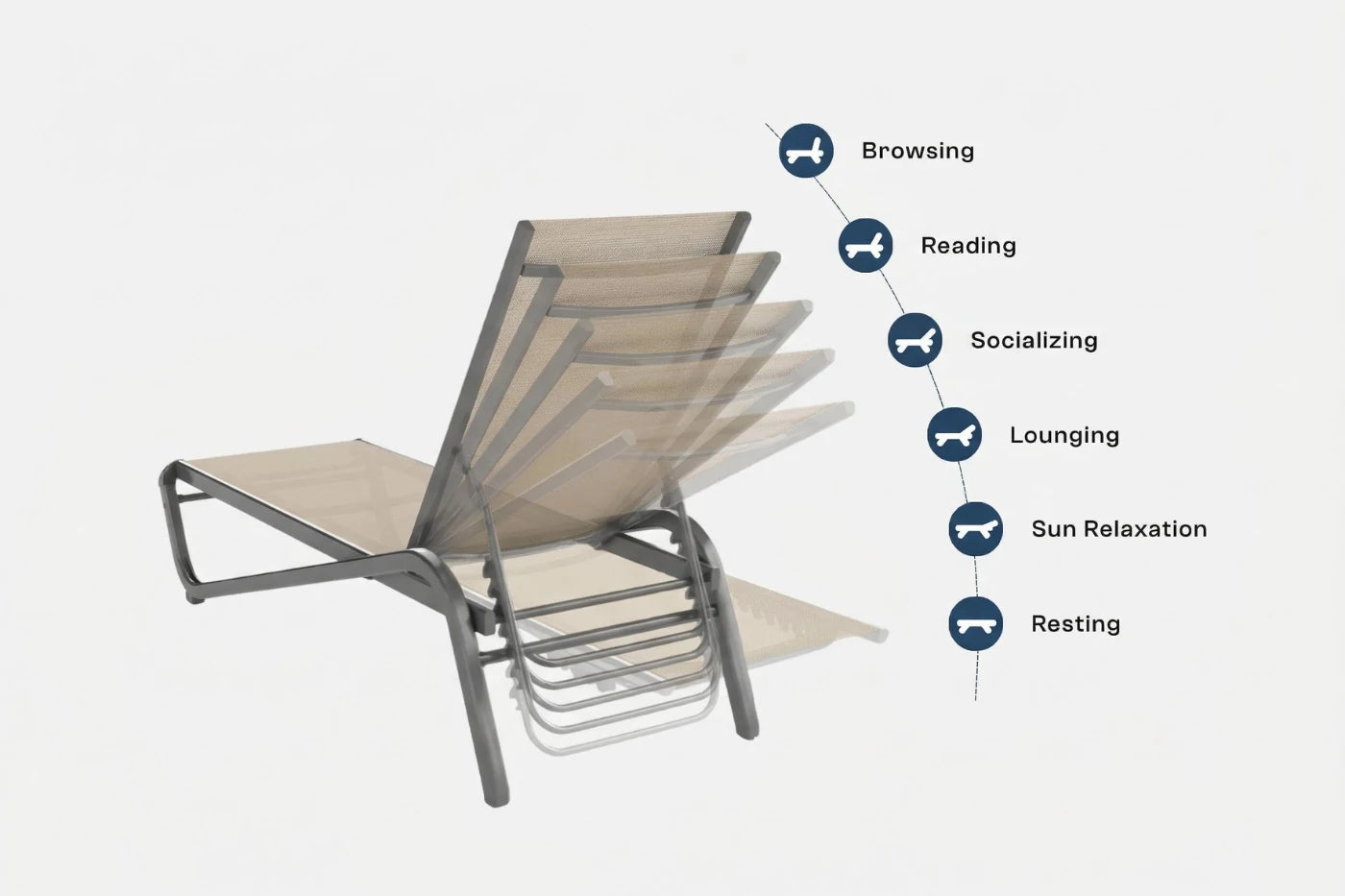 Aluminum Outdoor Chaise Lounge
