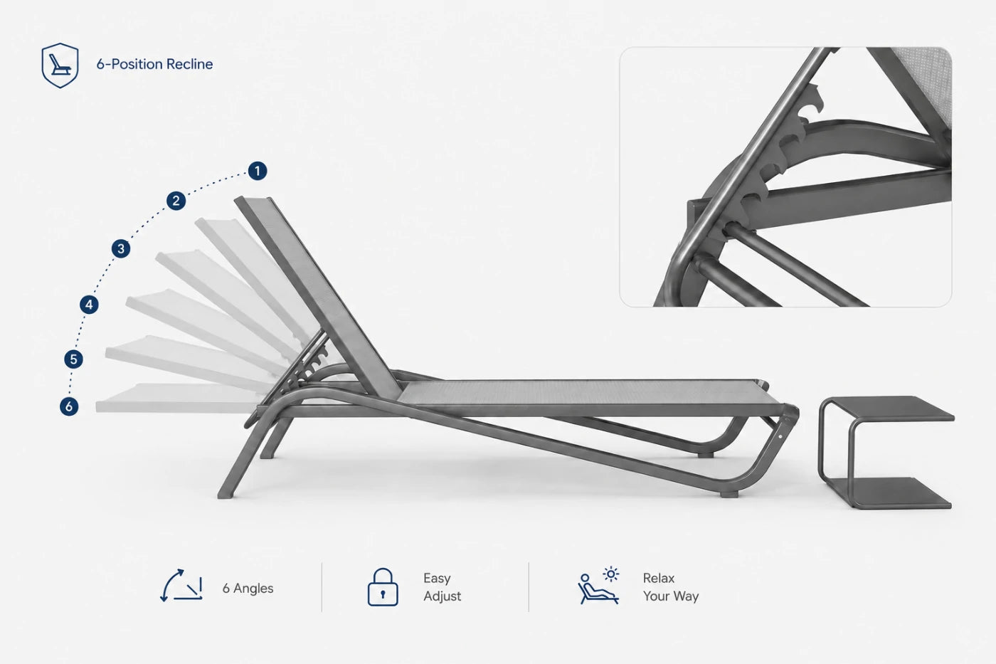 Aluminum Outdoor Chaise Lounge
