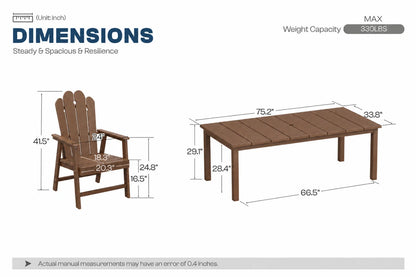 Wave™ All-Weather HDPE Outdoor Dining Set