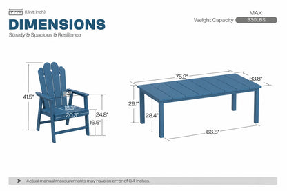 Wave™ All-Weather HDPE Outdoor Dining Set