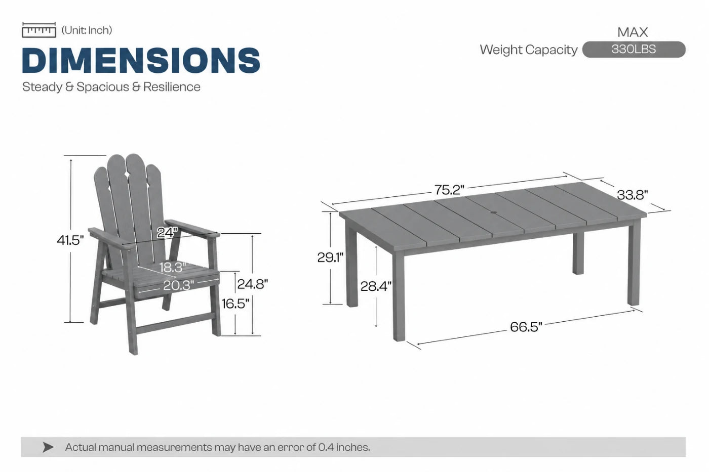 Wave™ All-Weather HDPE Outdoor Dining Set