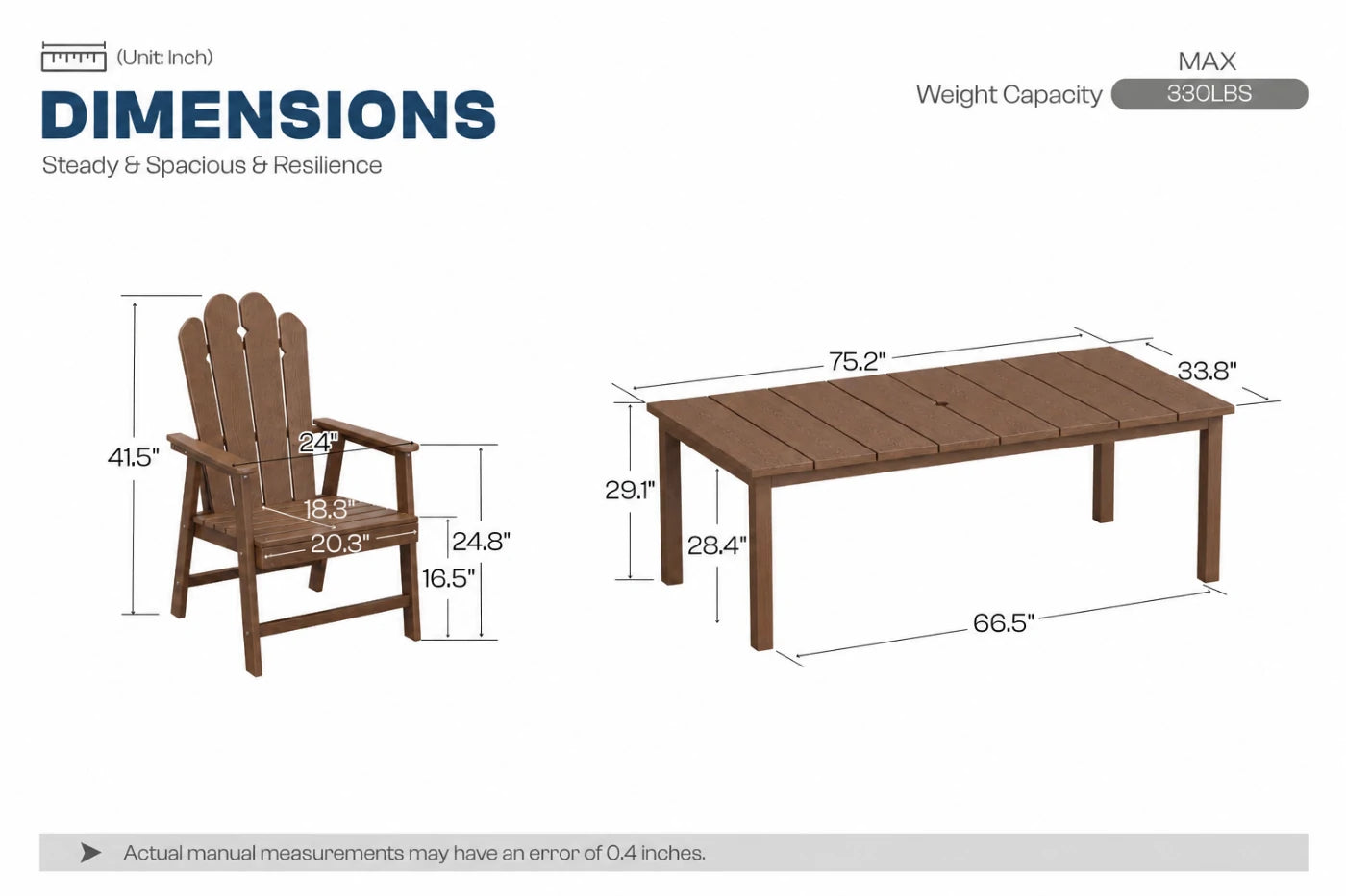 Wave™ All-Weather HDPE Outdoor Dining Set