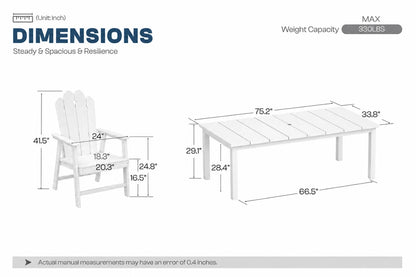 Wave™ All-Weather HDPE Outdoor Dining Set
