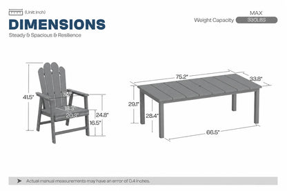 Wave™ All-Weather HDPE Outdoor Dining Set