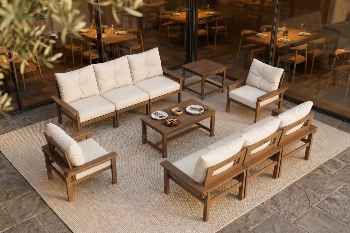 HDPE Sectional Patio Couch Set