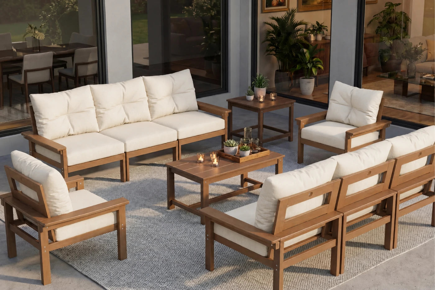 HDPE Sectional Patio Couch Set