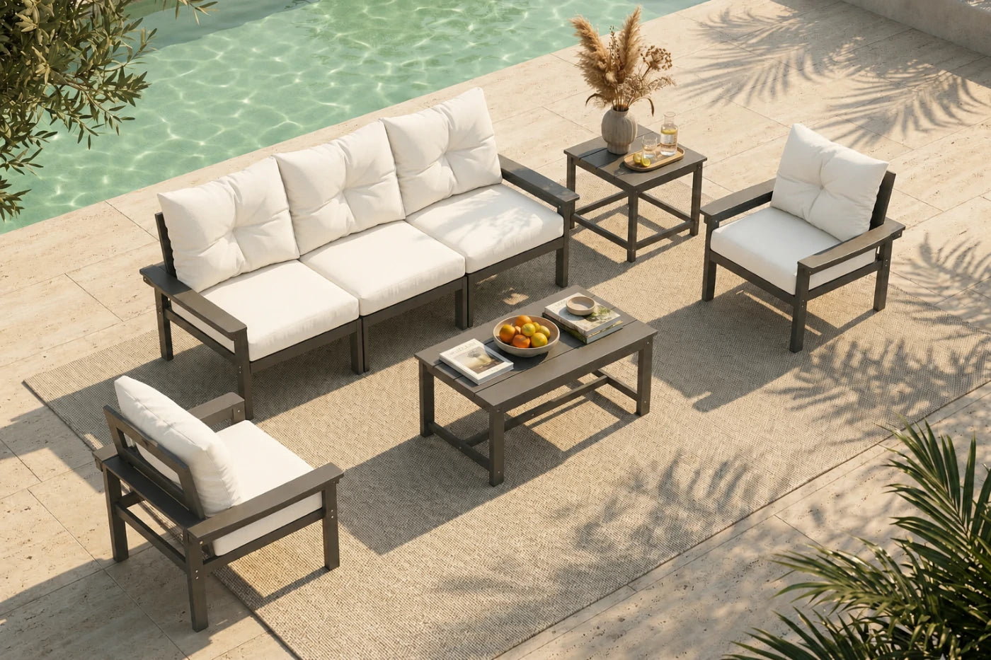 HDPE Sectional Patio Couch Set