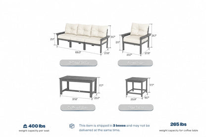 HDPE Sectional Patio Couch Set