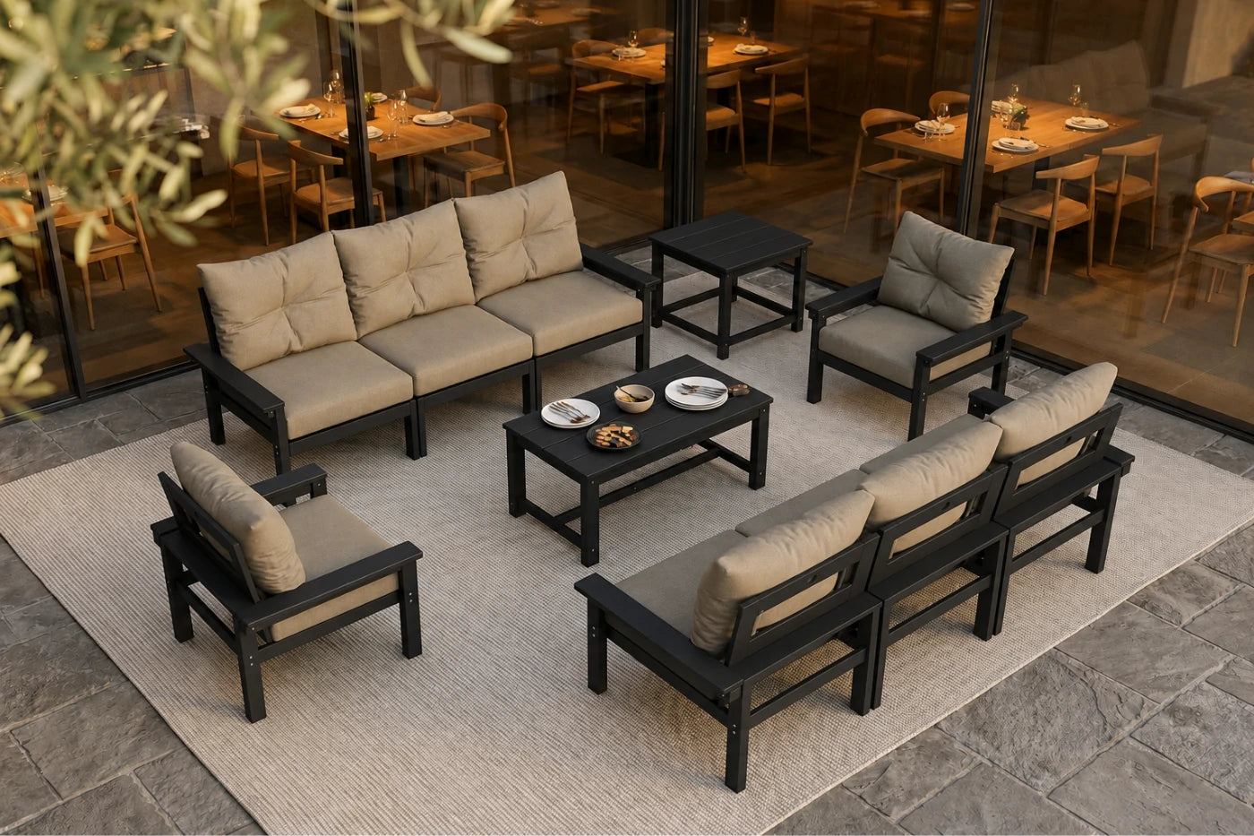 HDPE Sectional Patio Couch Set