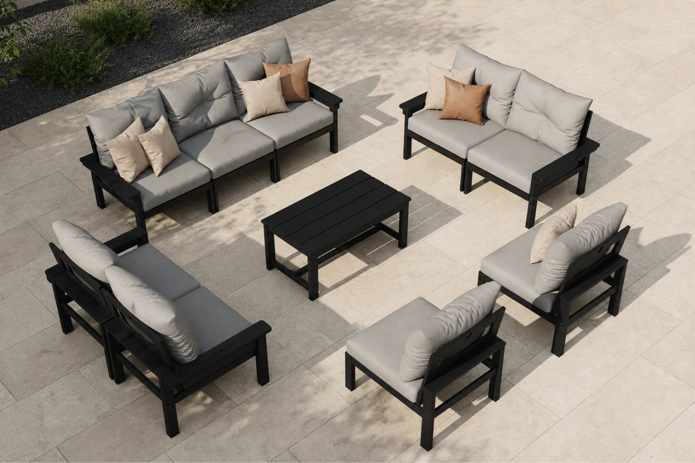 HDPE Sectional Patio Couch Set