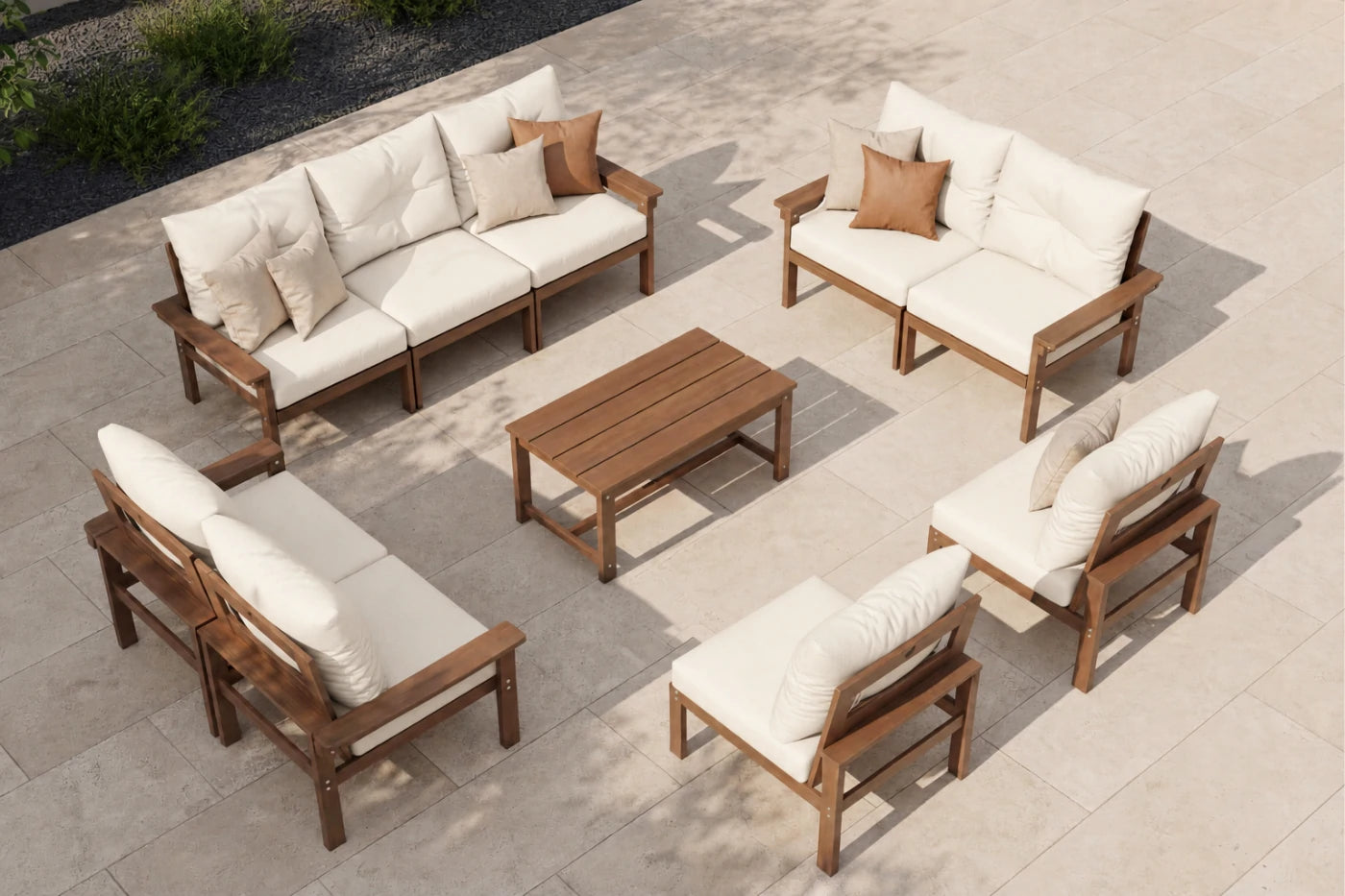 HDPE Sectional Patio Couch Set