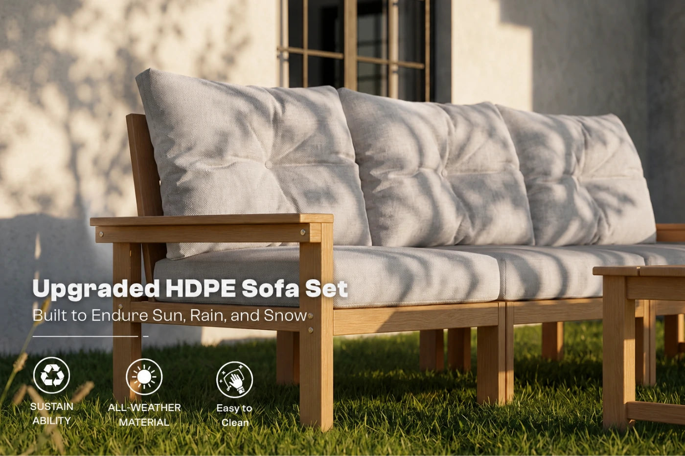 HDPE Sectional Patio Couch Set