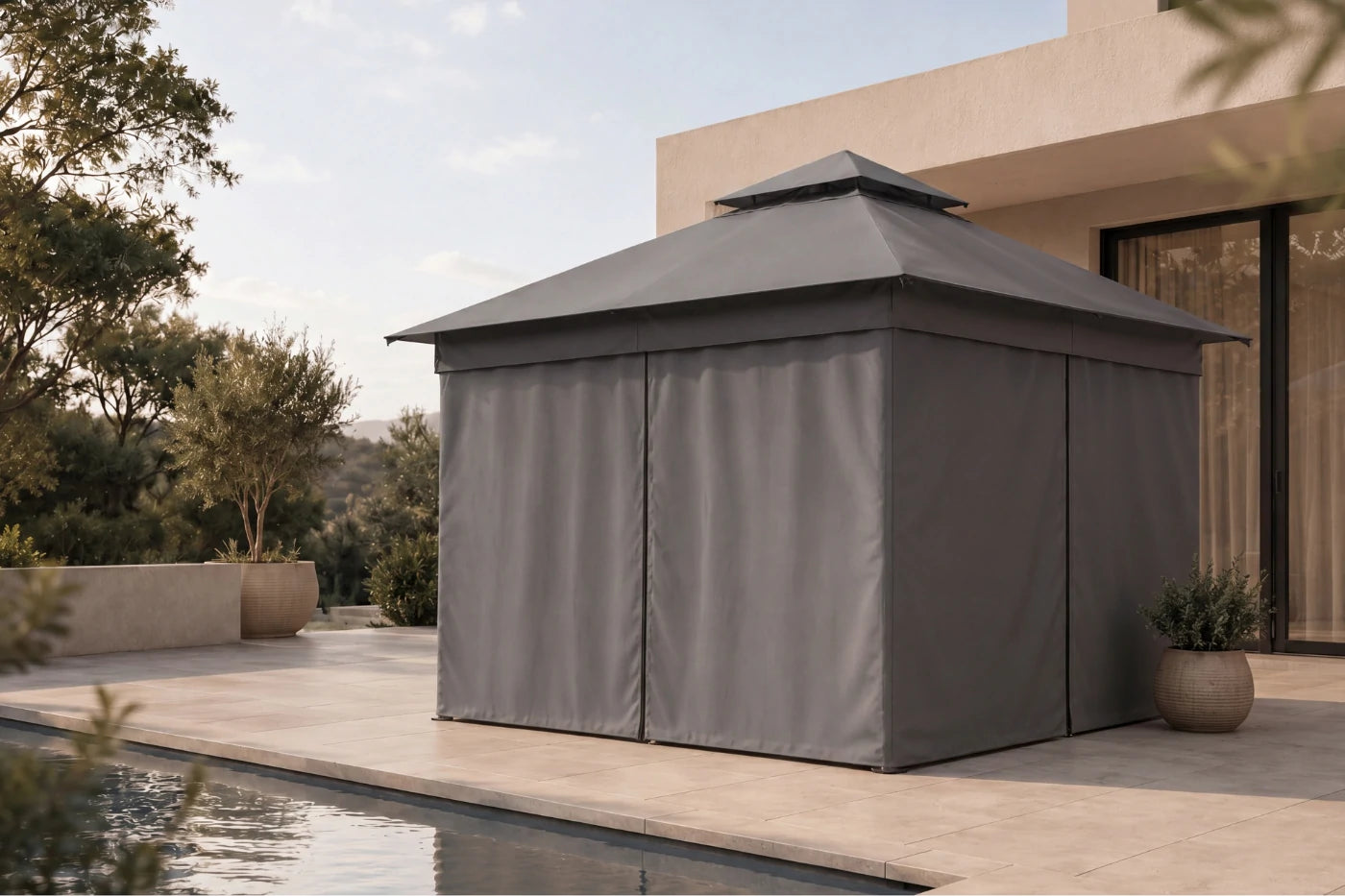 Double Roof Soft Top Gazebo