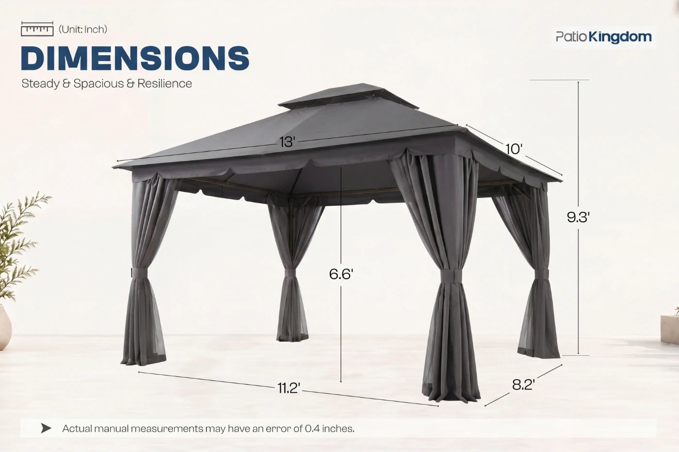 Double Roof Soft Top Gazebo