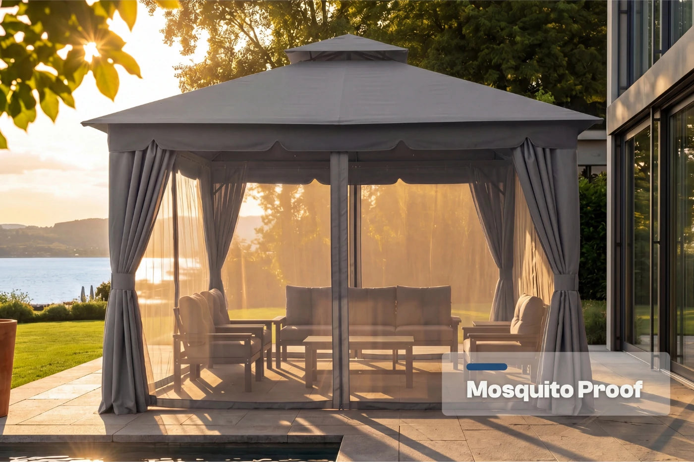Double Roof Soft Top Gazebo