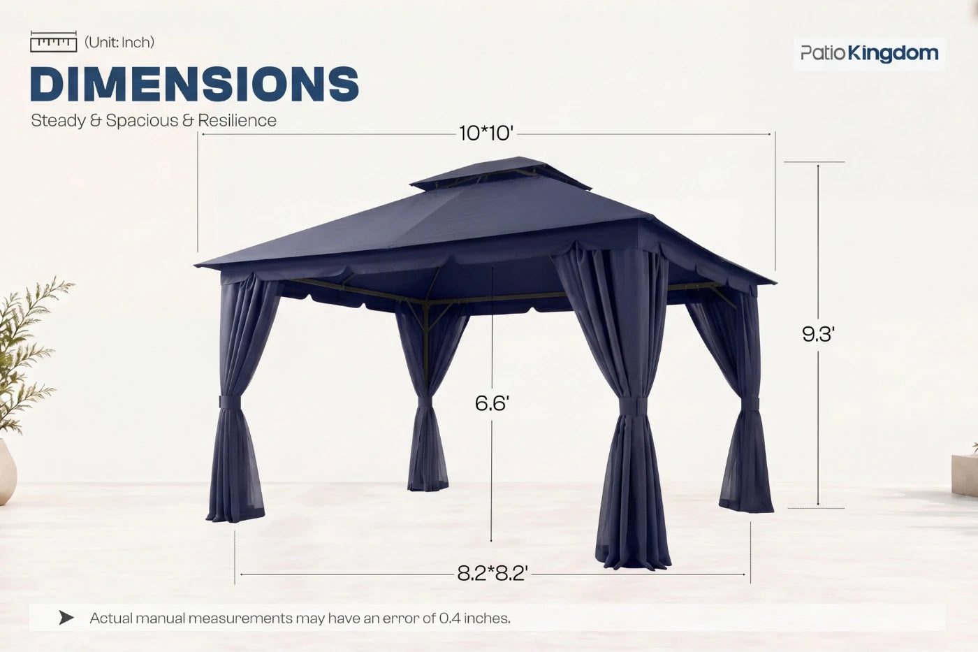 Double Roof Soft Top Gazebo
