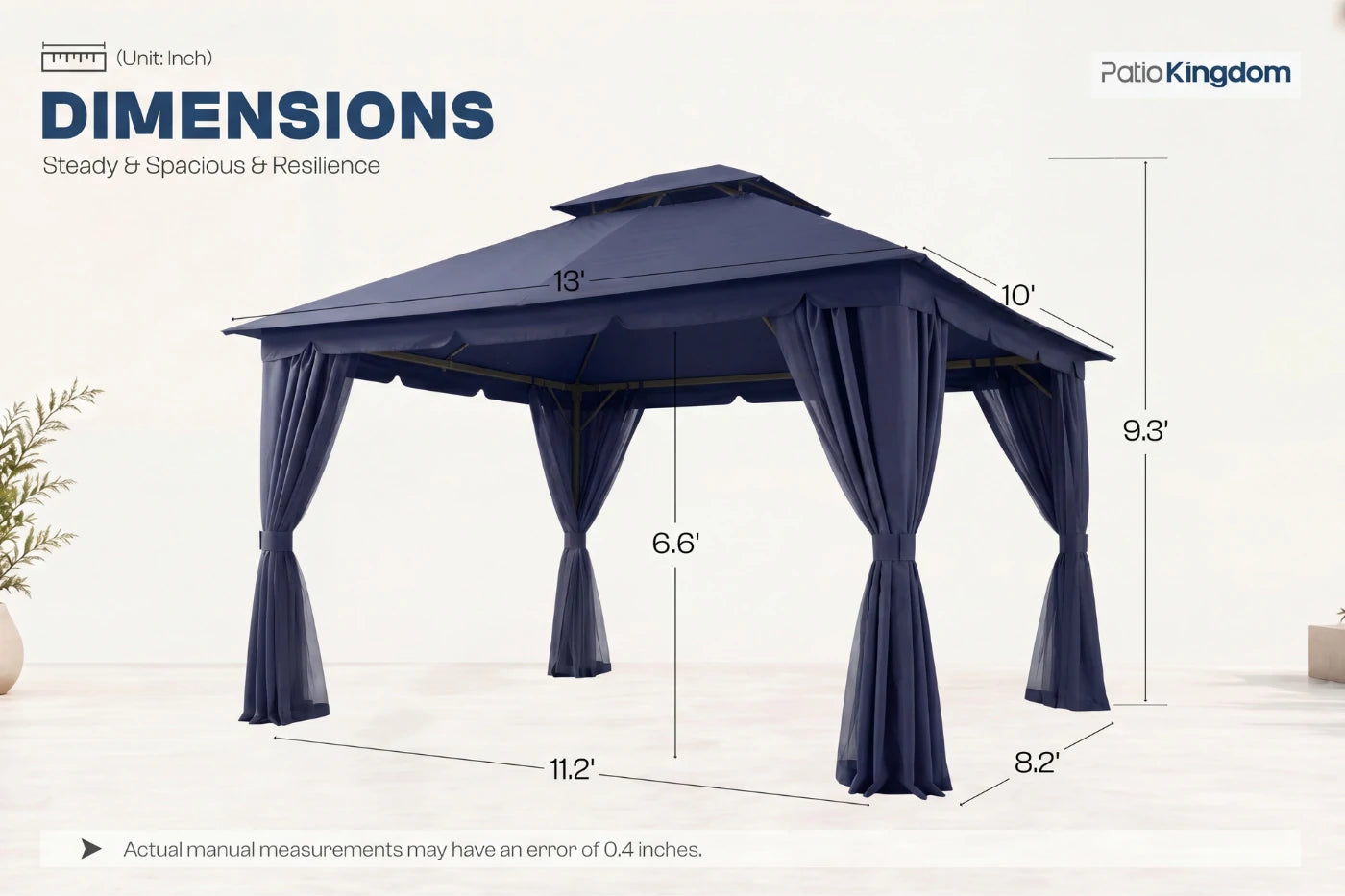 Double Roof Soft Top Gazebo