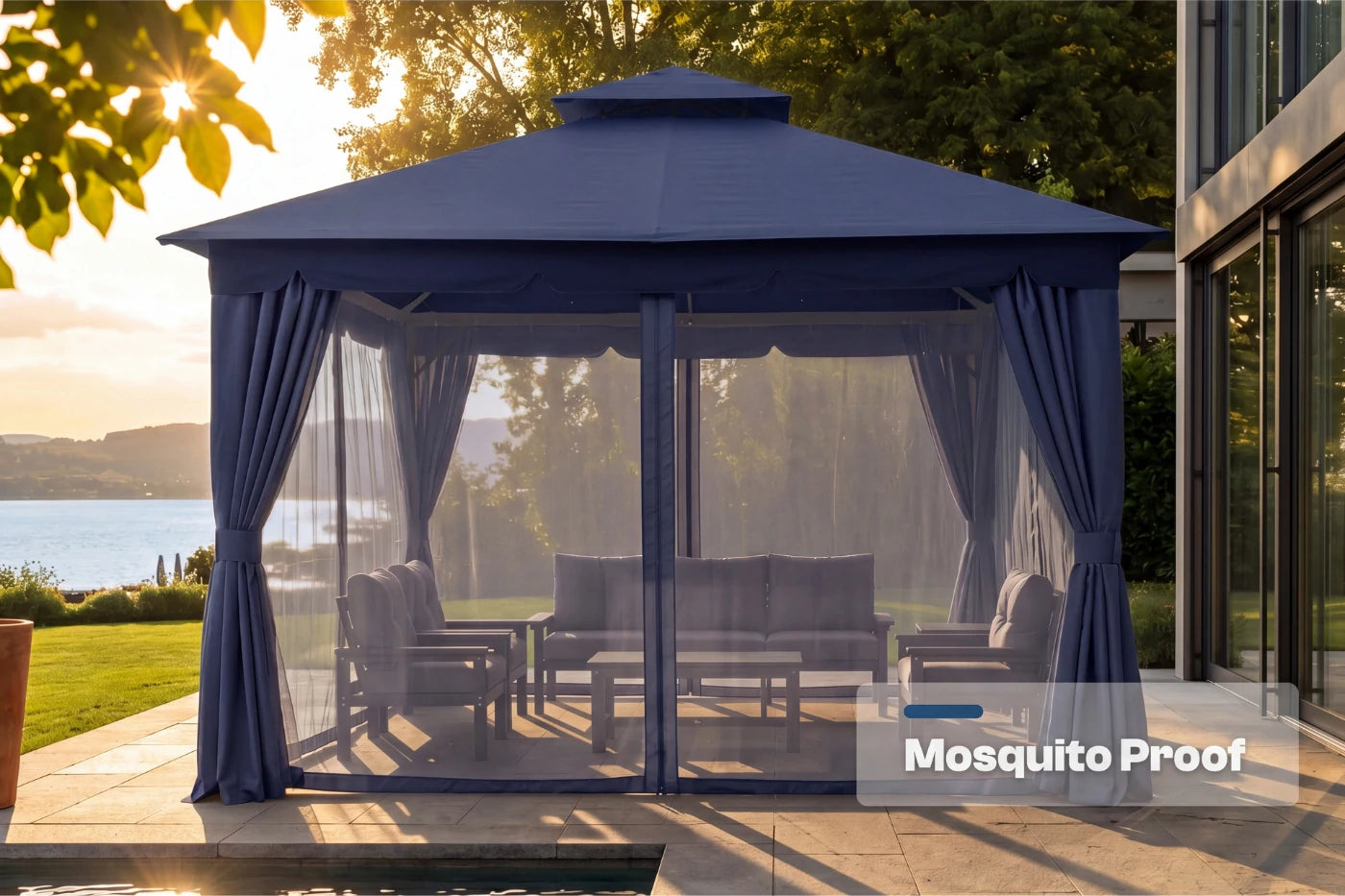 Double Roof Soft Top Gazebo
