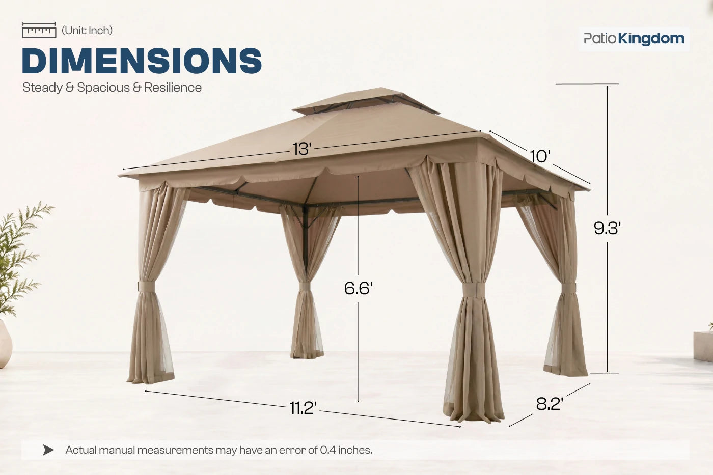 Double Roof Soft Top Gazebo