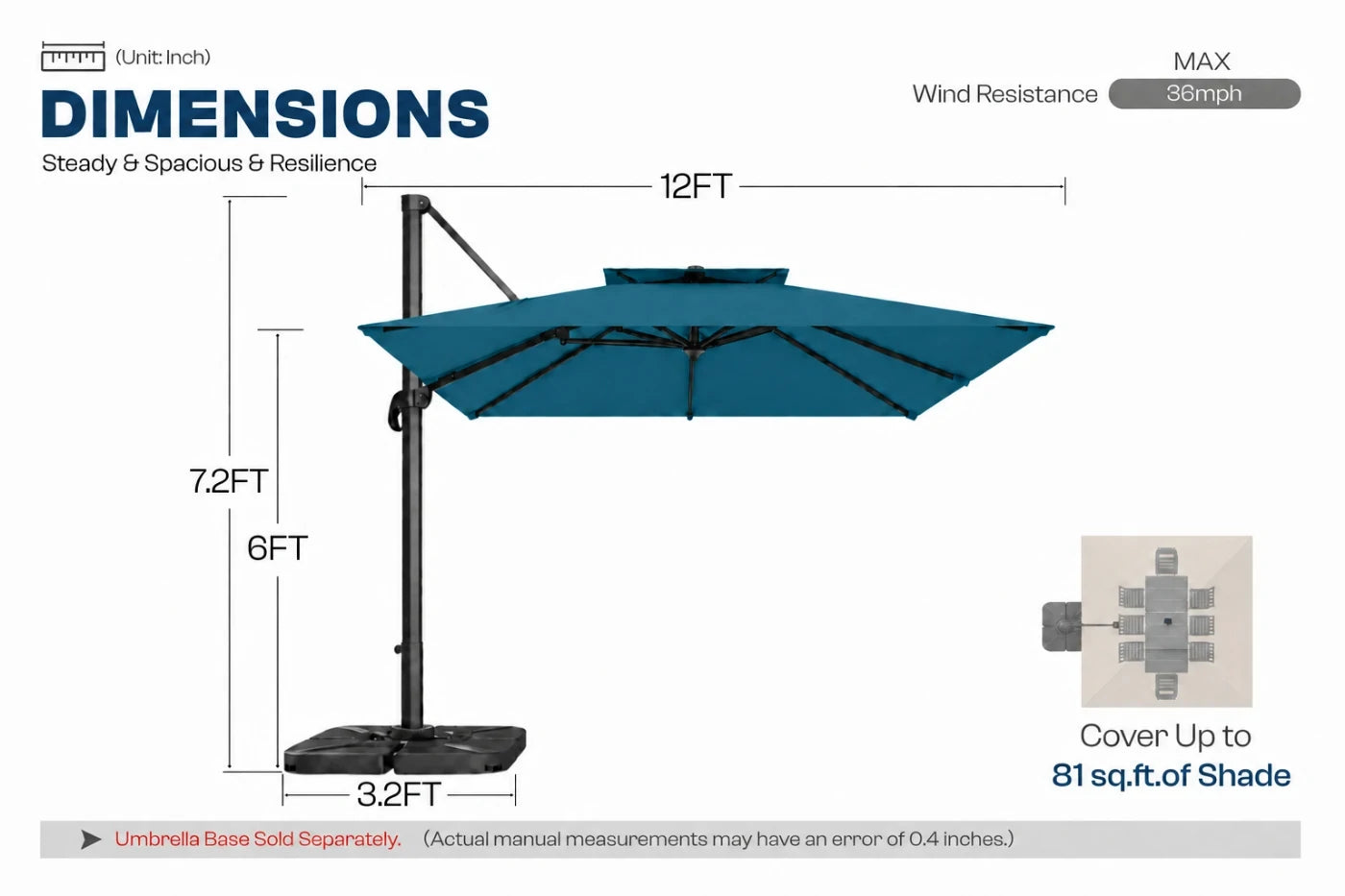 Square Cantilever Umbrella