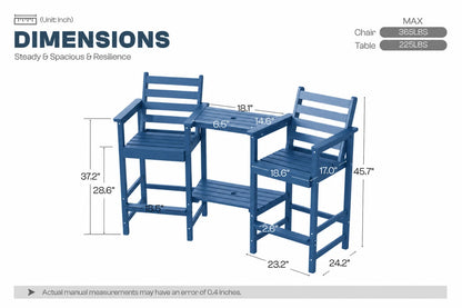 Tall Adirondack Chair Set