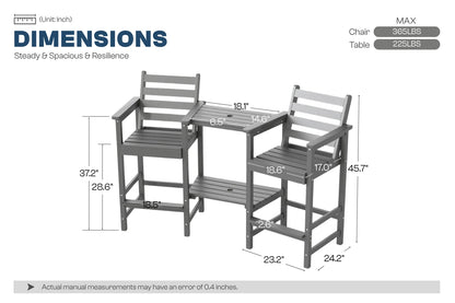 Tall Adirondack Chair Set
