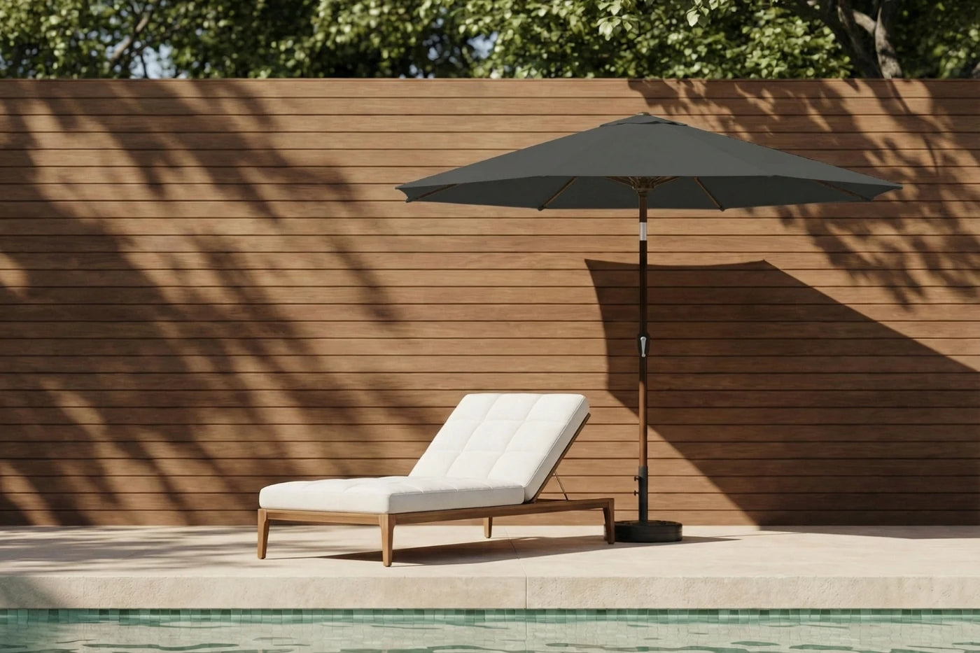 Fiberglass Patio Umbrella - Push Button Tilt