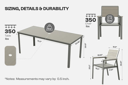 7 Piece Metal Frame Dining Set