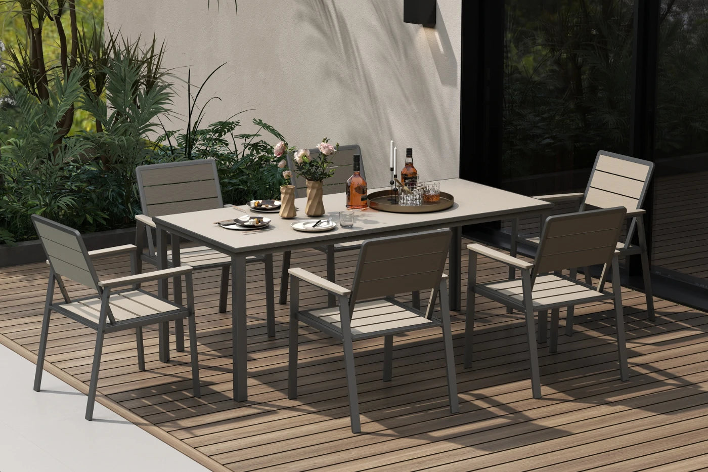 7 Piece Metal Frame Dining Set