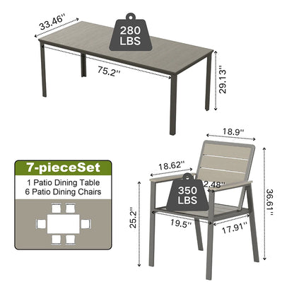 7 Piece Metal Frame Dining Set