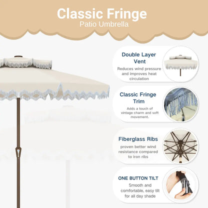 patio kingdom Fringe Patio Umbrella