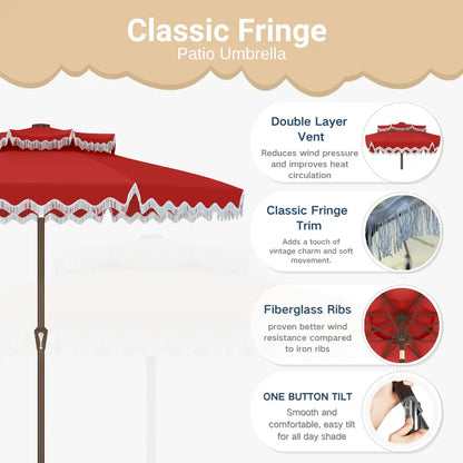 patio kingdom Fringe Patio Umbrella